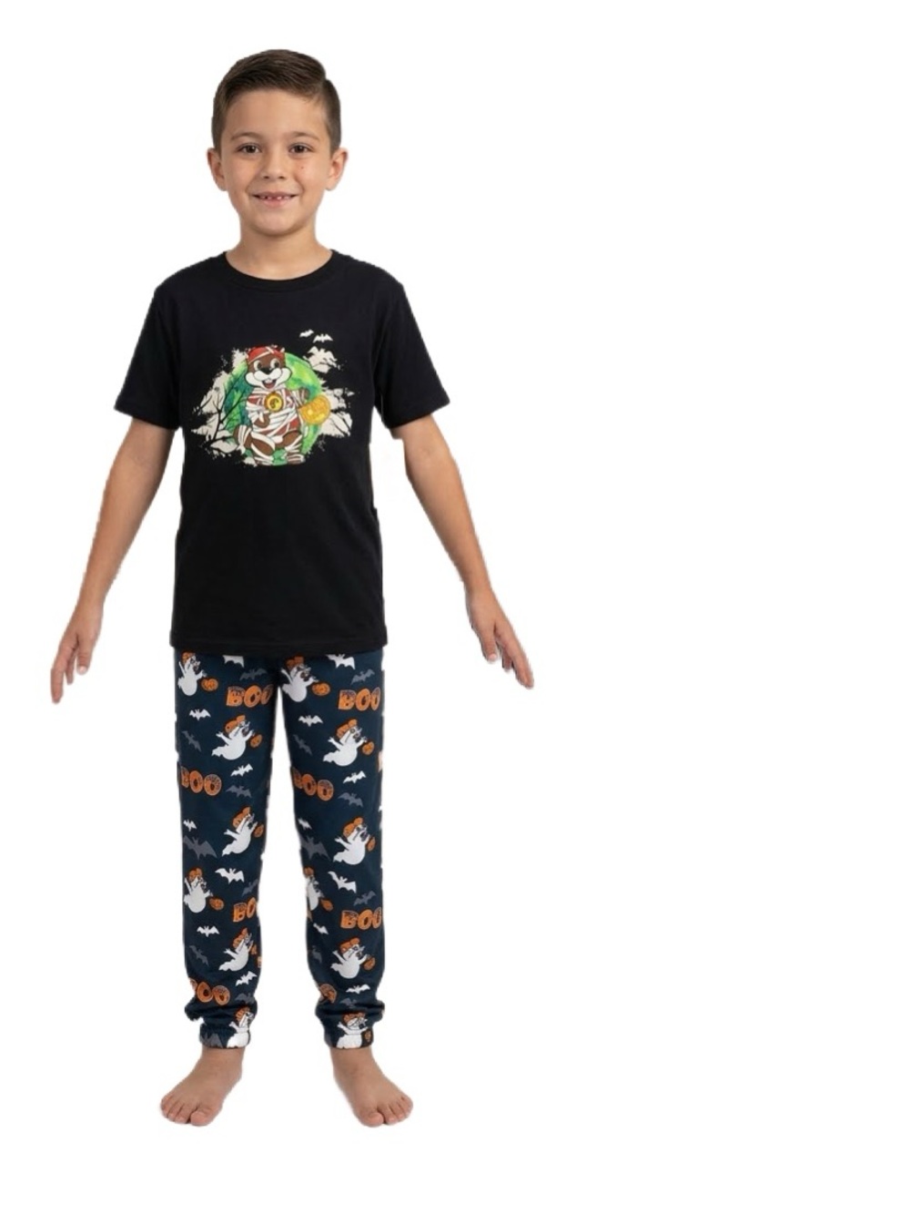 NWT Buc-ees Boo Crew Glow In The Dark T-Shirt & Joggers Size XS - Picture 2 of 10